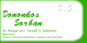 domonkos sorban business card